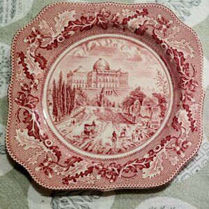 Johnson Brothers Historic America Pink Square Salad Plate The Capitol Set of 2